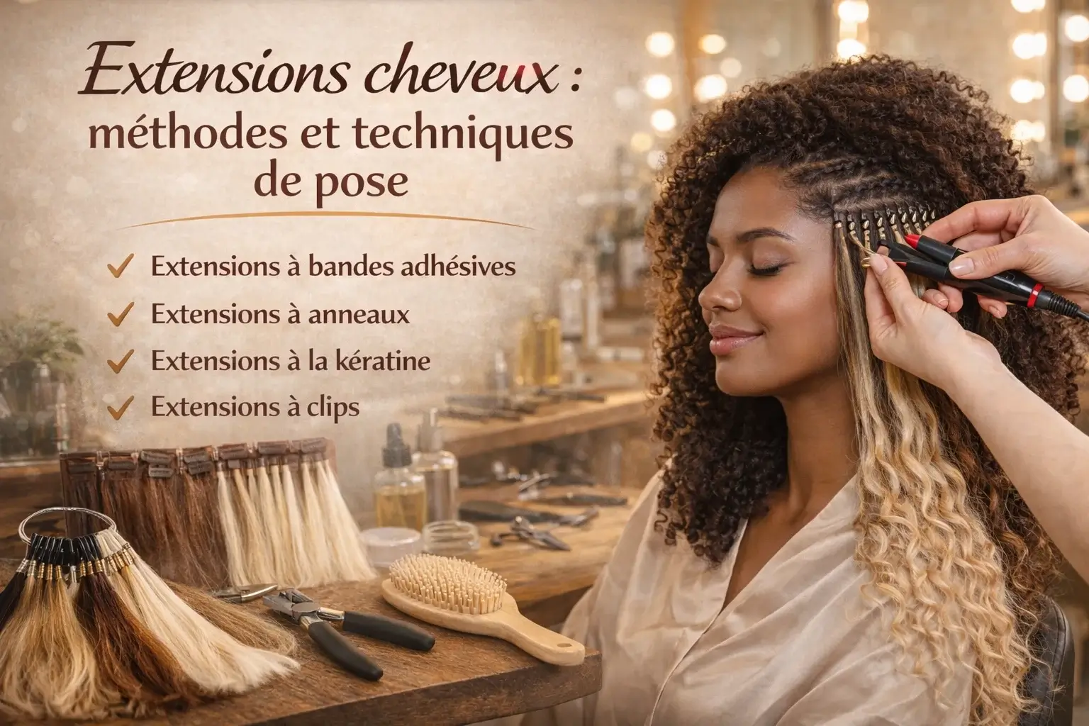 Accueil Jeanne et Rose Esthétique 39 Extensions cheveux : méthodes et techniques de pose